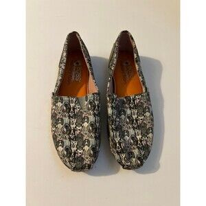 Skechers Gray and Pink Slippers Comfortable Slip-On Design Dogs US SZ 6